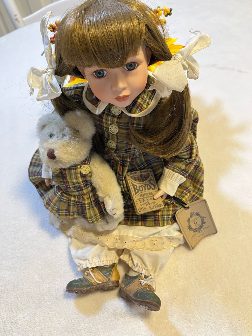 Boyds Collection Yesterday’s Child “Olivia” Limited Edition Doll w/ Teddy Bear